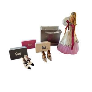 Barbie Hallmark Christmas Doll and Shoe Ornaments
